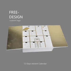 Advent Calendar Box Cardboard Low Moq Custom Cosmetic Advent Calendar