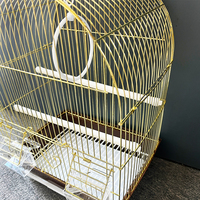 Cage d'élevage pliable plaquée or pour oiseaux, idéale pour perroquets et canaris - Vente en gros