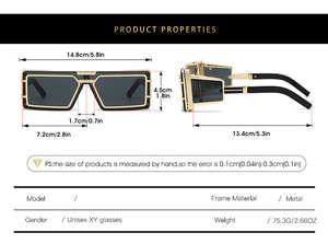 Lunettes de soleil steampunk, monture noire, monture intégrale, verres PC, lunettes de soleil tendance - Product Image 6