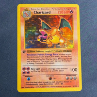 Carte Orica imprimée sur mesure en gros, style Proxy anglais rétro, avec feuille holographique, Dragon de feu, Pokémon, pour jeu de société anime
