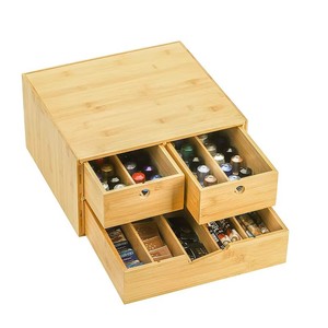 Coffee Machine <b>Shelf</b> Countertop Storage Rack With Drawers For Kitchen Office Living Room Natural Color - Product Image 2