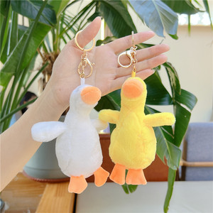 Divertido naranja <span class=keywords><strong>boca</strong></span> pato amarillo dibujos animados creativos <span class=keywords><strong>huevo</strong></span> <span class=keywords><strong>de</strong></span> peluche ganso lindo llavero colgante pato pollito mochila - Product Image 3