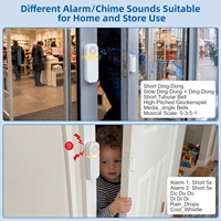 Alarme de porte sans fil Daytech, détecteur de porte ABS, fonctionne sur piles, voyant LED, alerte sonore, sonnette de porte portable économique pour magasin