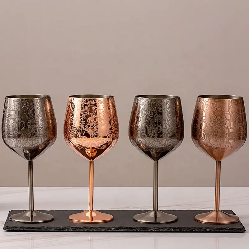 Professionelle individuelle klassische Luxus-Metallgläser unzerbrechlich Edelstahl Rotwein-Glas als Geschenk