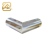 Pieds de canapé en laiton doré à surface incurvée, quincaillerie décorative en métal inoxydable en forme de L pour canapé