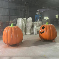 Sculpture de maison citrouille en résine personnalisée pour Halloween, statue en fibre de verre pour jardin, paysage, fête, événement, exposition intérieure et extérieure