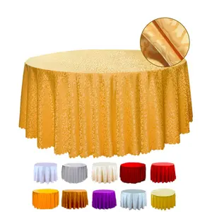 Wholesale Cheap Polyester Round Jacquard Tablecloths For Wedding Banquet Party Events Table Cloth