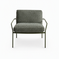Fauteuil d'appoint en métal vert, fauteuil rembourré pour salon, fauteuil de détente moderne