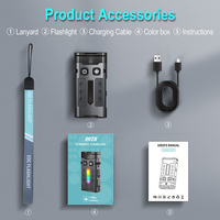 Lampe torche LED rechargeable étanche, porte-clés, en alliage d'aluminium, lampe torche LED UV 365nm