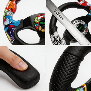 Volant de course personnalisé avec graffitis, 13 pouces (330 mm), graphisme personnalisé, peint, pour karting, VTT, jeux de simulation de course - Product Image 2