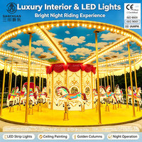 Manège de luxe pour enfants à 24 places avec éclairage LED, manège de parc d'attractions pour enfants