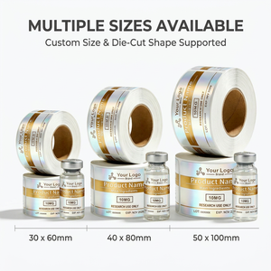 Custom Brand UV Print Waterproof Glass Bottles 3mL 5ml 10mL Vial Sticker <strong>Packaging</strong> Glass Vial <strong>Labels</strong> for Peptides - Product Image 3