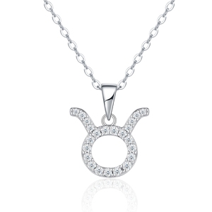Collana con Ciondolo Zodiacale Toro in Argento Sterling S925 con Moissanite, Gioiello Scintillante con Segno Astrologico per Donne, Collana di Lusso - Product Image 1