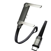 Câble de charge rapide PD tressé Type-C vers Type-C de 1,5 m 240 W avec support pliable pour smartphones