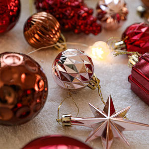 Giáng sinh bóng Hộp Quà Tặng Bóng Mặt dây chuyền trang trí Giáng sinh cây rượu vang đỏ mạ bát giác sao Pinecone bóng mặt dây chuyền trang trí - Product Image 3
