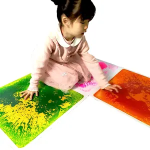 Mainan pendidikan anak-anak 2023 Anti tekanan bayi plastik lantai mat 3D cair sensor lantai