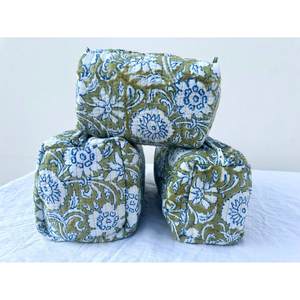 Bolsas de Cosméticos de Algodón Bohemio Más Vendidas, Bolsas de Aseo Ligeras con Estampado a Mano, Excelente Precio, para Sala de Estar - Product Image 2