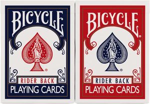 Cartes à jouer classiques For Rider Back (format poker, lot <span class=keywords><strong>de</strong></span> 2) – Finition Air-Cushion rouge et bleue pour poker, blackjack et jeux <span class=keywords><strong>de</strong></span> société - Product Image 2