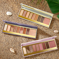 Palette de fards à paupières personnalisée avec logo, paillettes métalliques, fini mat et scintillant, formule en poudre waterproof longue tenue, maquillage en marque privée