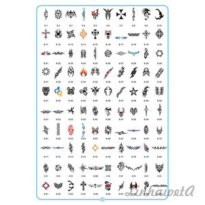 Livre de tatouages temporaires LinhaivetA, 8 pochoirs d'art corporel pour la <span class=keywords><strong>peinture</strong></span> - Product Image 3