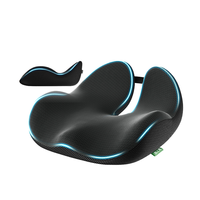 Coussin de siège en mousse à mémoire de forme pour chaise de bureau, coussin de siège de voiture pour soulager les douleurs du coccyx, coussin pour les fesses pour les longues périodes assises