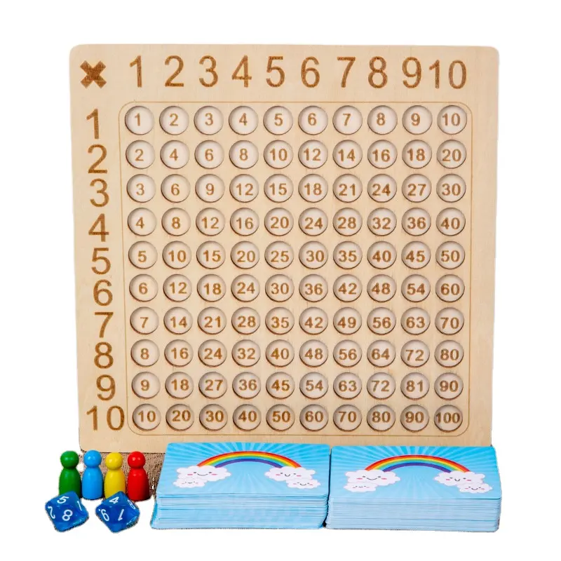 new product Wooden toddler cognitive education learning toy Montessori multiplication table children math game chess For kid