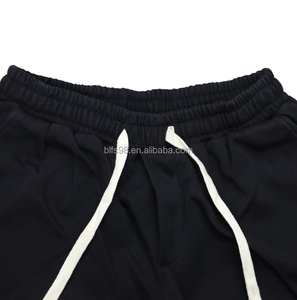 Summer Customized Basic Cotton Solid Color Heavyweight 100% Cotton Custom logo Big Size Loose Sports Shorts for Men - Product Image 6