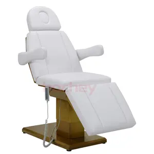 Hochey In Stock White 3 Motors Spa Salon Treatment Electric Massage Table Beauty Facial Bed Cosmetic Couch Chair