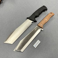 Couteau à découper les os robuste en acier à haute teneur en carbone, couteau de boucher à manche intégral avec poignée en bois pour boucher et chef