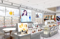 10-YHeS017 MZI Vitrina Ecológica para Tienda de Cosméticos Coreanos con Luces LED, Dimensiones Personalizables, Muebles Modernos para Exhibición Minorista