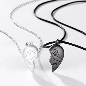 Colliers Pendentifs Saint-Valentin Deux Âmes Un Cœur, Collier Magnétique Créatif pour Couples, Promesse Éternelle - Product Image 4