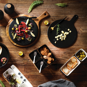 Juego de Platos Negros Vintage LovingHome, Juego de Vajilla de Porcelana, Juego de Vajilla de Cerámica de Estilo <span class=keywords><strong>Chino</strong></span> de Lujo - Product Image 4