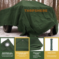 Bâche en toile de coton imperméable et coupe-vent 450 g/m² pour camping, auvent, protection extérieure avec œillets en aluminium