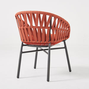 उद्यान रेस्तरां की कुर्सियां धातु स्टैकिंग कुर्सी कॉफी आराम सीटों के साथ बैठने की डिजाइन बाहरी भोजन कुर्सी - Product Image 2