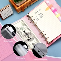 Carnets à spirales Macaron personnalisés avec enveloppes à fermeture éclair en cuir PU, journal A6, planificateur budgétaire avec porte-monnaie et autocollants
