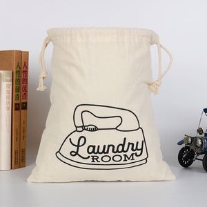 Pochette d'emballage en coton 100% personnalisée, fabriquée en usine BSCI, différentes tailles, sac anti-poussière en coton écologique avec cordon à double serrage - Product Image 4