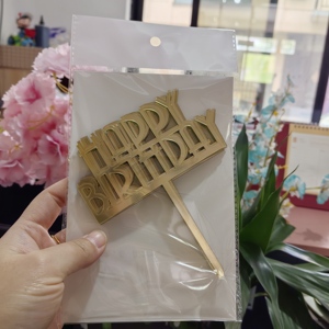 Confezione da 10 Decorazioni per Torta 'Happy Birthday' in Acrilico Specchiato Oro per Feste <span class=keywords><strong>di</strong></span> <span class=keywords><strong>Compleanno</strong></span> - Product Image 5