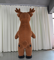 Costume de Mascotte Gonflable Personnalisé pour Adulte, en Peluche, Motif Élan, avec Cornes de Cerf, Idéal pour les Fêtes de Noël et les Carnavals