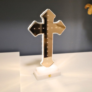Baroque Style Acrylic Christian <strong>Jesus</strong> Night Light Home Bedside Decorative Table Lamp Cross Religious Decoration Night Light