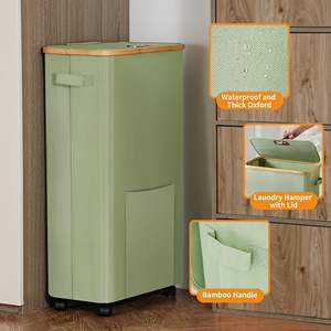 <span class=keywords><strong>Cesto</strong></span> de <span class=keywords><strong>Ropa</strong></span> <span class=keywords><strong>Sucia</strong></span> con Ruedas JQ, <span class=keywords><strong>Cesto</strong></span> de <span class=keywords><strong>Ropa</strong></span> <span class=keywords><strong>Sucia</strong></span> Alto con Ruedas y Tapa de 75L <span class=keywords><strong>para</strong></span> Lavandería, Dormitorio y Baño - Product Image 3