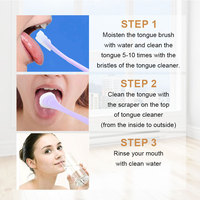 Portable 2 en 1 Silicone Langue Grattoir Brosse Non Synthétique Hygiène Bucco-dentaire Outil De Soins Langue De Nettoyage pour Réduire La Mauvaise Haleine