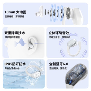Sports Earphones Wireless <b>Bluetooth</b> IPX4 Waterproof Touch Control Type C Charging 3-5H Battery Life Dynamic <b>Microphone</b> AAC Codec - Product Image 3