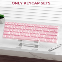 XVX Keycaps Jelly Side-Printed Pink OEM Profile Gaming 113-Key PBT Mechanical Custom English Japanese Korean Mechanical Keyboard