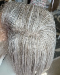 Parrucche Frontali alla Moda in Colore Sale e Pepe, Capelli Umani Vergini Grezzi per Donne, Taglio <span class=keywords><strong>Bob</strong></span> <span class=keywords><strong>Corto</strong></span>, Capelli Remy di Alta Qualità - Product Image 5
