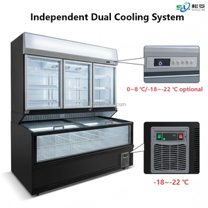Congélateur coffre à double température et double compartiment avec porte vitrée, congélateur vertical, réfrigérateur, type coffre, refroidisseur - Product Image 2