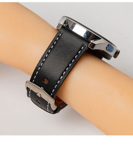 Correa de reloj inteligente Upro de liberación rápida de 20/22 mm para Huawei GT5/GT6, correas de reloj de cuero marrón con hebilla plateada de 18 mm, 20 mm y 22 mm - Product Image 2