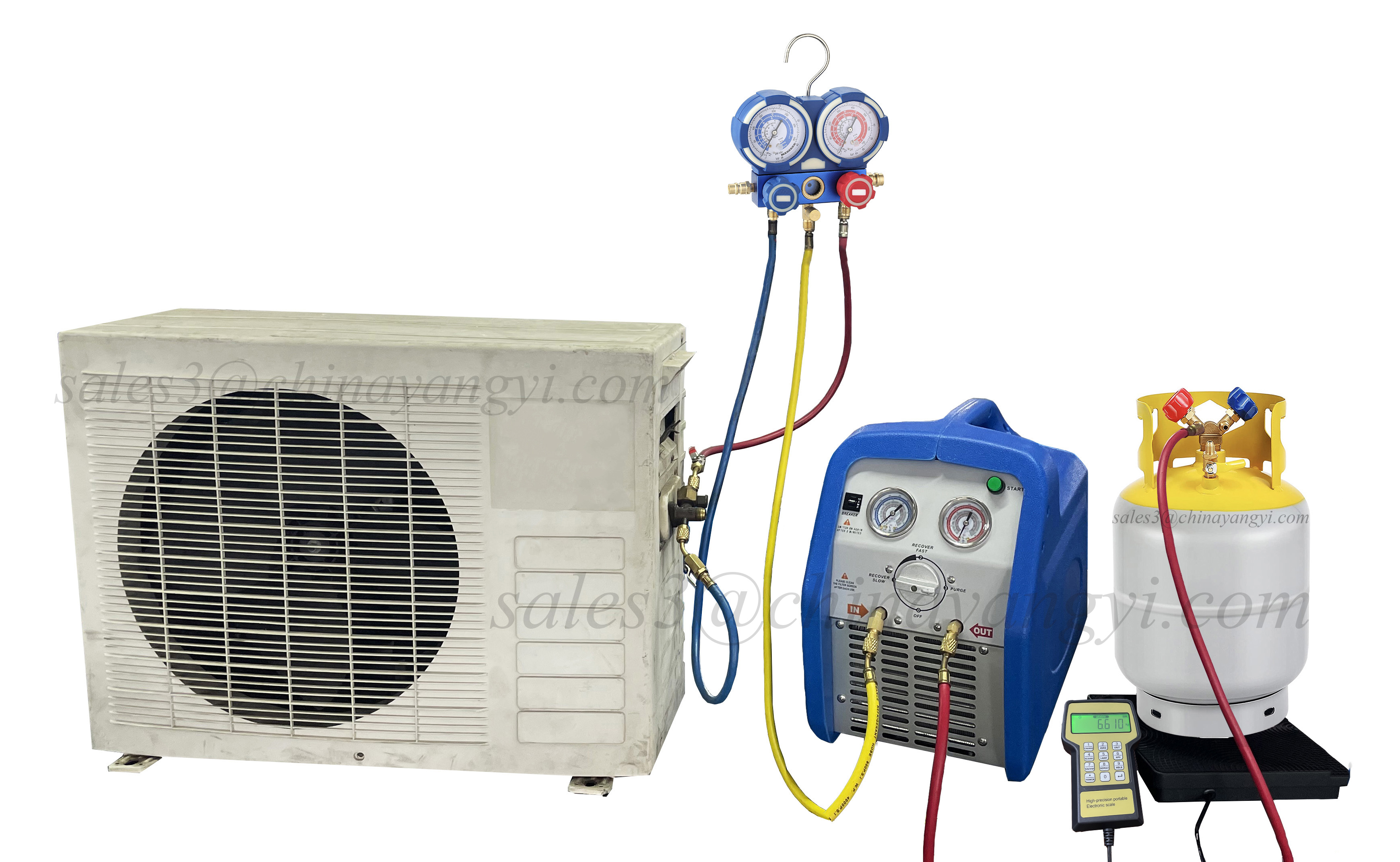 HVAC自動車RR5001HPツインシリンダー冷媒回収機/ユニットR134a、R410a、R22用 HVAC自動車用 RR500 1HP ツインシリンダー冷媒回収機/ユニット（R134a