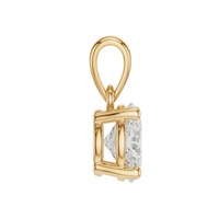 Elegante Colgante de Diamante de Laboratorio de 1ct/2ct, Corte Brillante, Certificado IGI, Oro Amarillo Sólido de 18K, Minimalista, con Cuatro Puntas, para Uso Diario