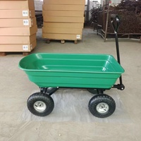 Chariot de jardin multi-usages robuste à quatre roues, chariot utilitaire, capacité de charge de 300 kg, roues pneumatiques