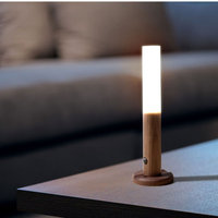 Bois Portable Sans Fil Intelligent Auto PIR Bâton Capteur De Mouvement LED Rechargeable Magnétique Veilleuse